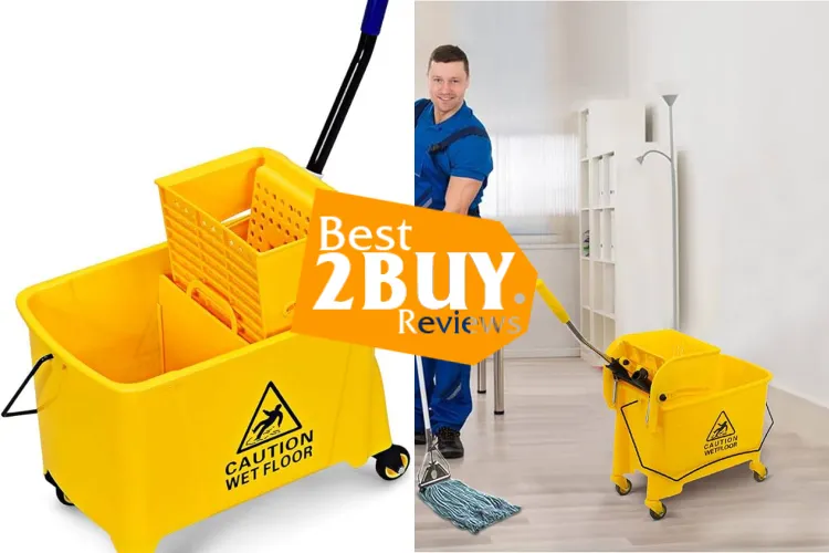 Commercial Mop Buckets Review: Durable Plastic Bucket with Wringer & Pour Spout for Heavy Cleaning